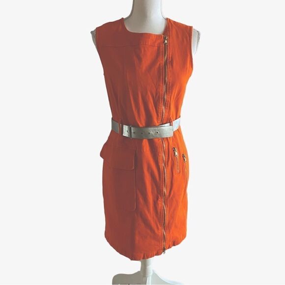Toccin NY Orange Mini Dress Size 8 - Picture 5 of 9